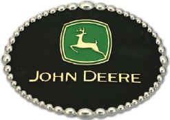 John Deere buckle - black oval and green deere logo
